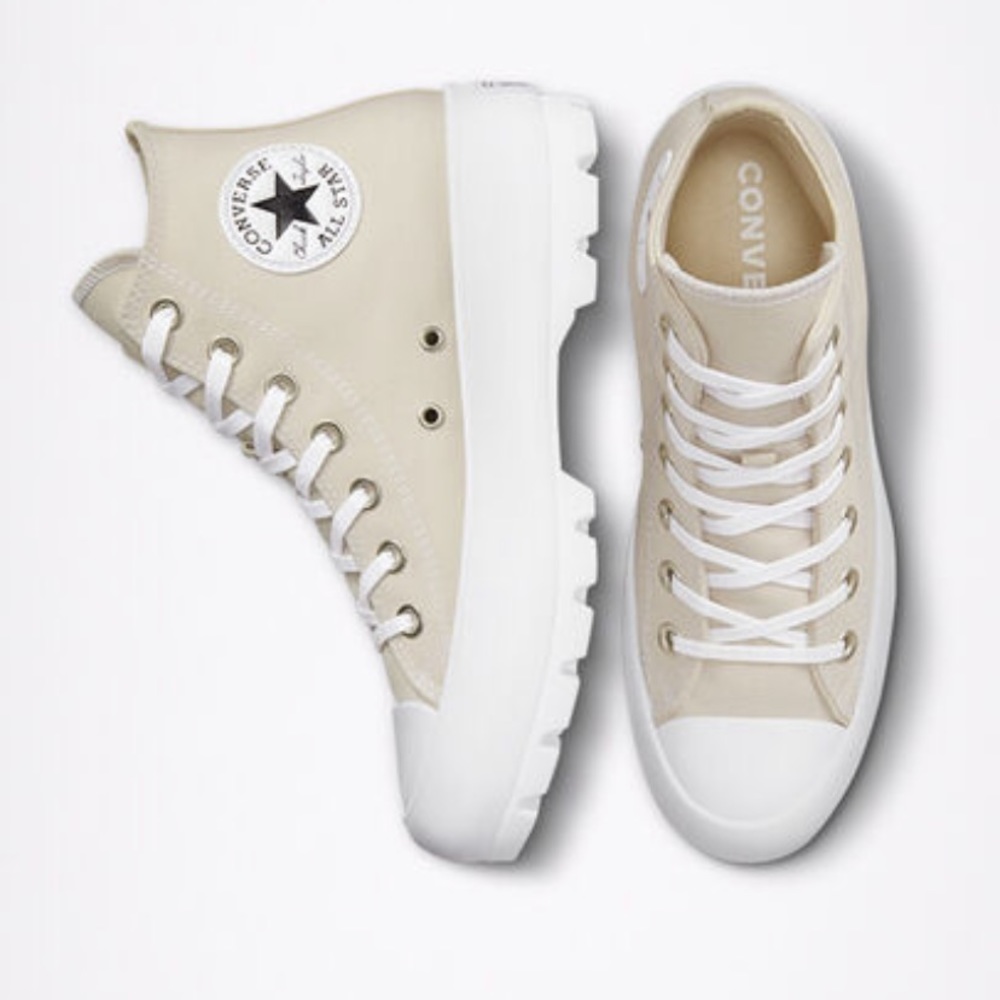 Brand new size 8 lugged converse color desert sand